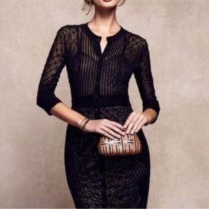 Anthropologie Beguile Byron Lars Black Lace LBD
Cocktail Midi Dress Size 0